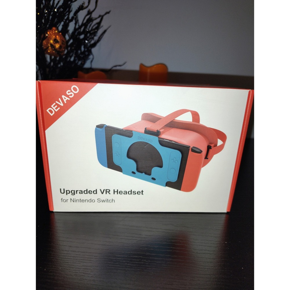 DEVASO Upgraded VR Headset for Nintendo Switch and Switch OLED 3D Glasses Red